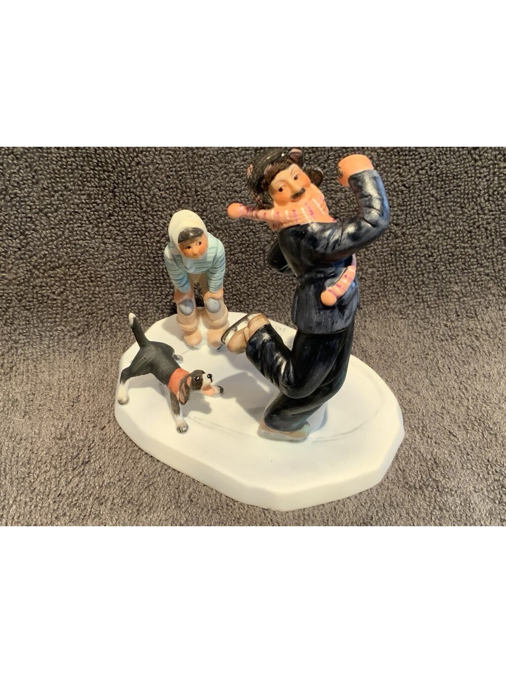 Vintage Gorham Norman Rockwell Porcelain ‘Winter-Gay Blades’ Figurine